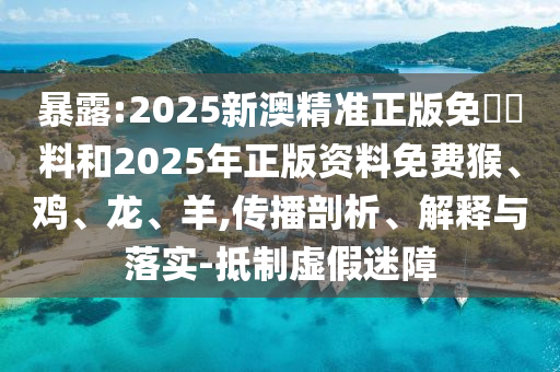 暴露:2025新澳精準(zhǔn)正版免費(fèi)資料和2025年正版資料免費(fèi)猴、雞、龍、羊,傳播剖析、解釋與落實(shí)-抵制虛假迷障